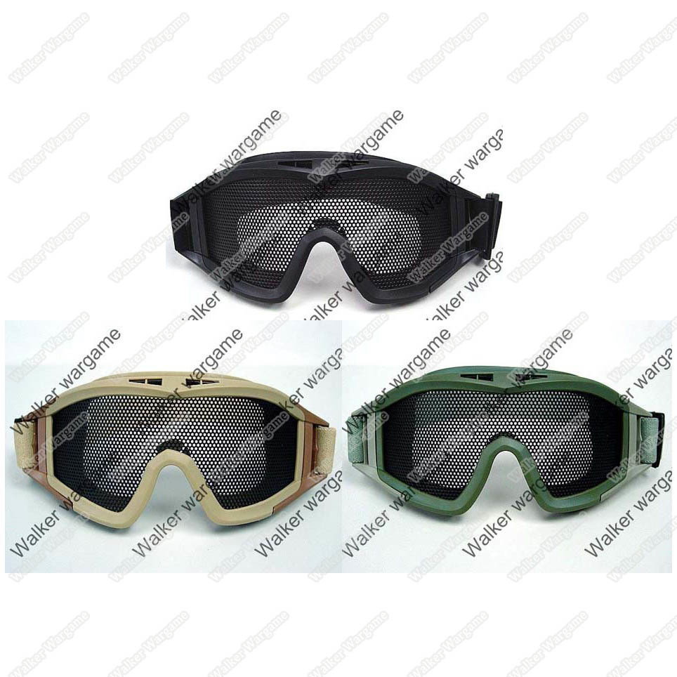 Airsoft No Fog Metal Mesh US Amry Style Goggle - Black， Tan， OD
