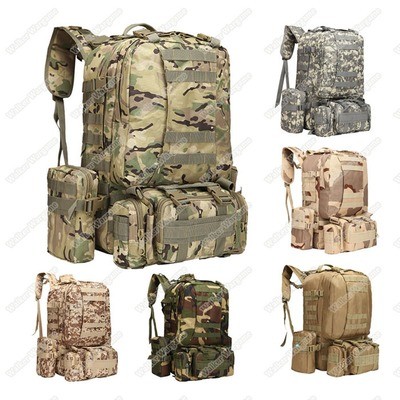 US Tactical Molle Assault Backpack Bag 50L - Multi Color