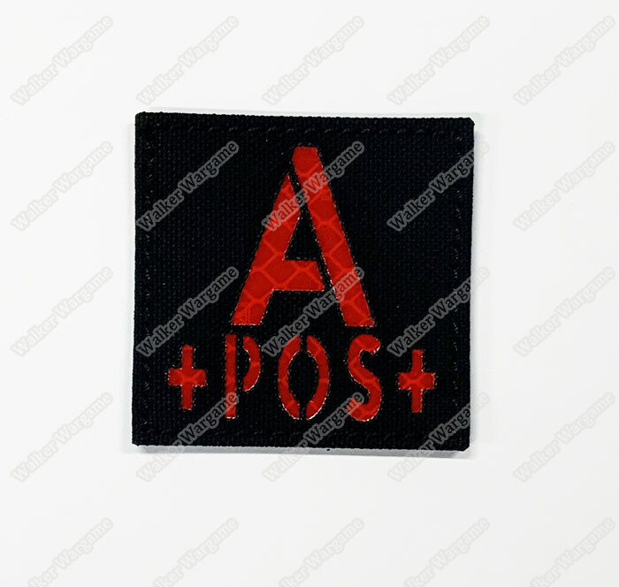LWG009 A POS - Laser Cut Reflective Blood Type Patch With Velcro