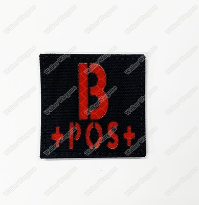LWG010 B POS - Laser Cut Reflective Blood Type Patch With Velcro