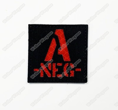LWG013 A NEG - Laser Cut Reflective Blood Type Patch With Velcro