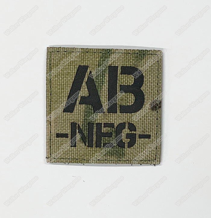 LWG023 AB NEG Blood Type Multicam - Laser Cut Patch With Velcro