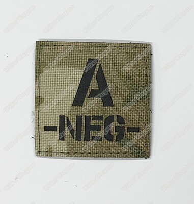 LWG021 A NEG Blood Type Multicam - Laser Cut Patch With Velcro