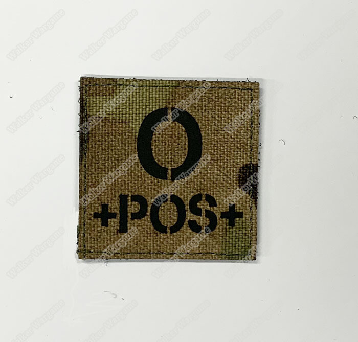 LWG016 O POS Blood Type Multicam - Laser Cut Patch With Velcro