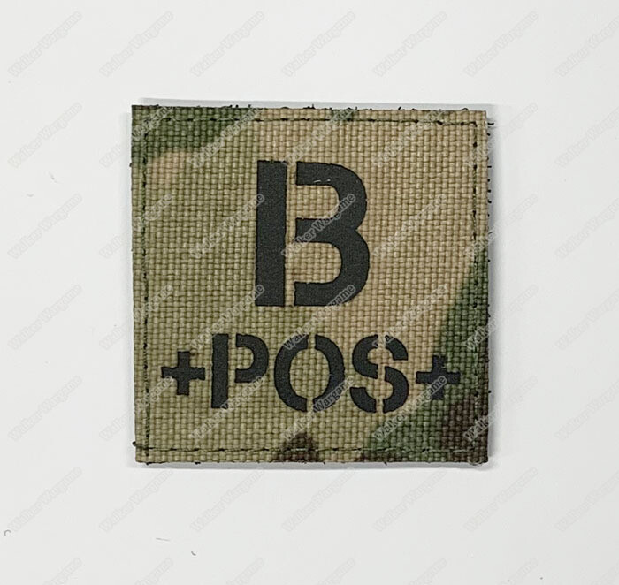 LWG018 B POS Blood Type Multicam - Laser Cut Patch With Velcro