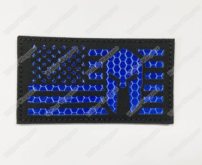 LWG003 US Flag Spartan - Laser Cut Patch With Velcro