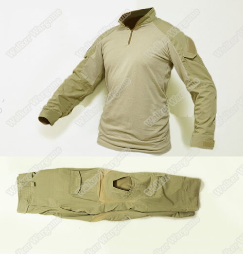 Combat Set Shirt & Pants Build in Knee Pads - Desert Tan