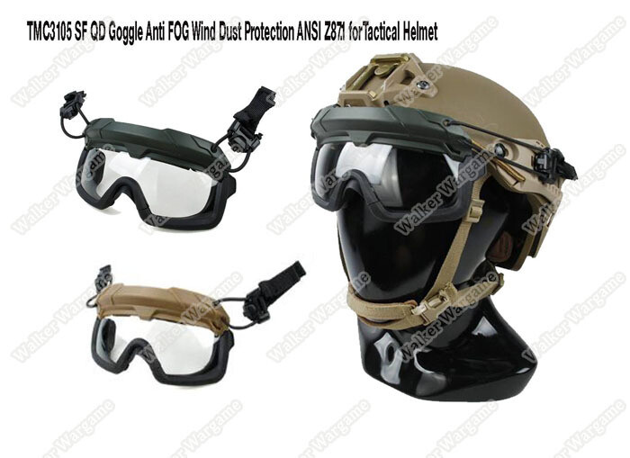 FMA SF Tactical Helmet QD Goggle Anti FOG Wind Dust Protection ANSI Z87.1