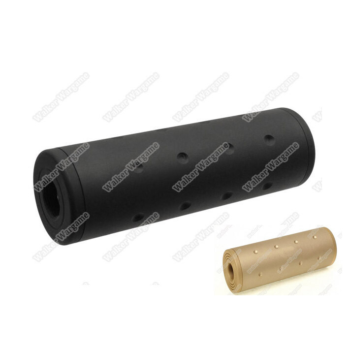 Airsoft Rilfe 14mm Full Metal Silencer - Black & Tan - Short Type 105mm Fit Pistol And Rifle
