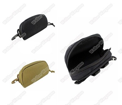 Tactical Molle Glasses Hard Case Zipper Sunglasses Carrying Case 1000D Nylon with Clip Black