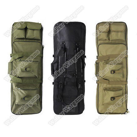 85CM Dual Rifle Bag with Shoulder Strap Paintball Rifle Gun Backpack Hunting Bag Case - Black &amp; Tan