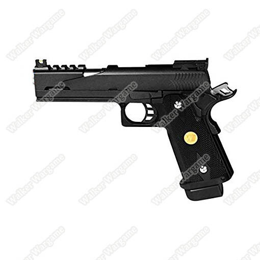 WE HI CAPA 5.1 IPSC Green Gas Blow Back Pistol Special Hole Version - BL