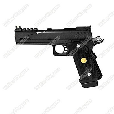 WE HI CAPA 5.1 IPSC Green Gas Blow Back Pistol Special Hole Version - BL