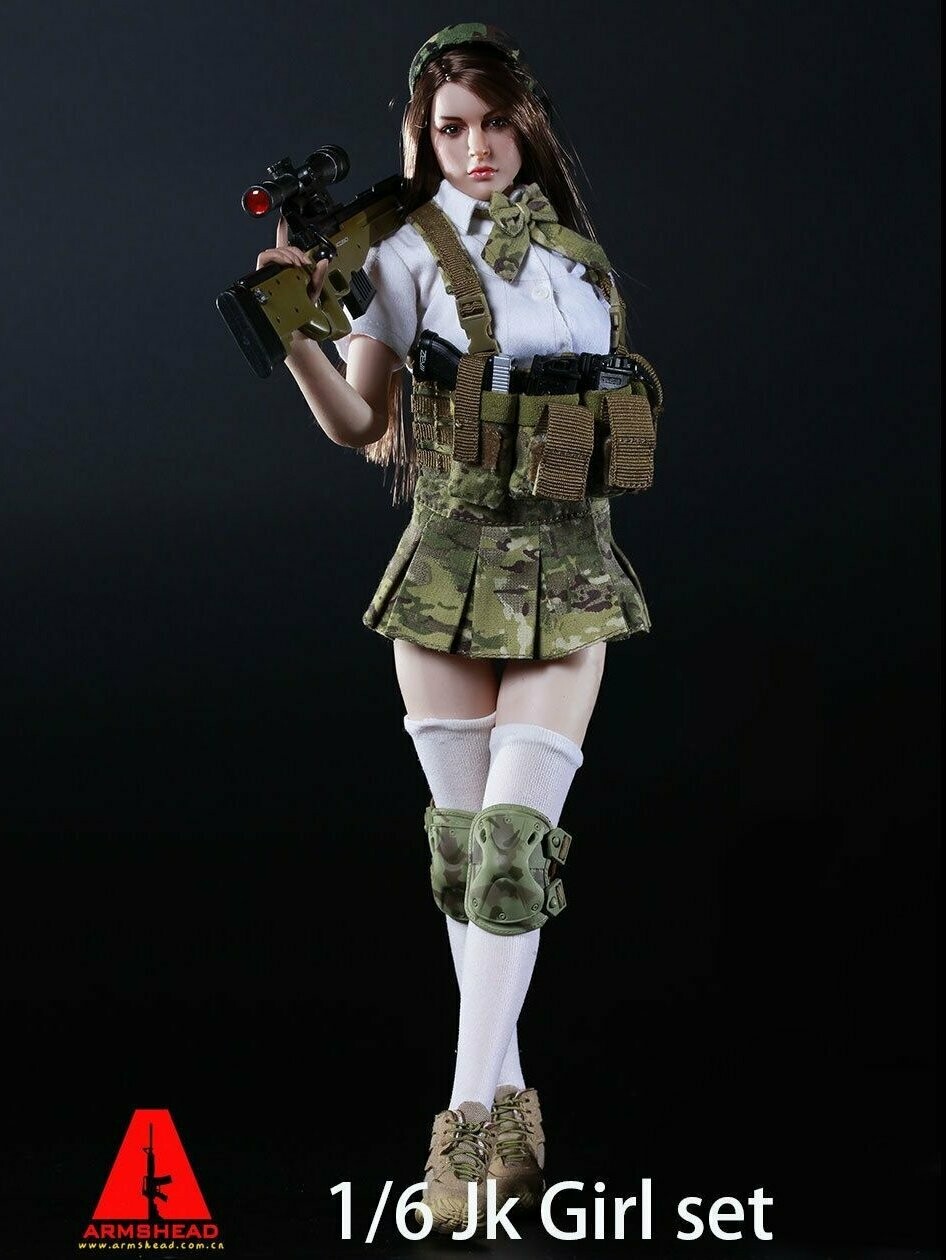 1:6 Action Figure ARMSHEAD JK Female Clothes Set Combat Multicam