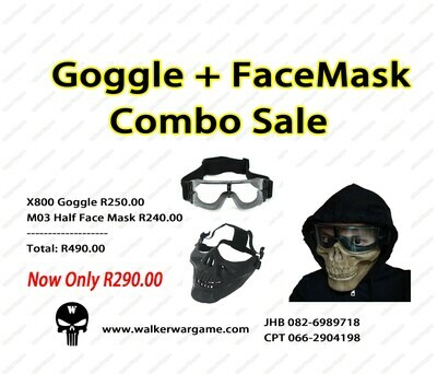 Goggle + Facemask Combo Sale - Save R200.00
