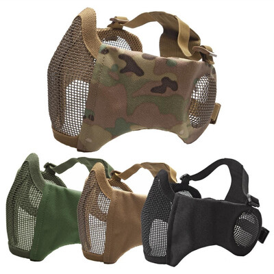 V1E Stalker Type Half Face Metal Mesh Mask With Integrated Mesh Ear Protection