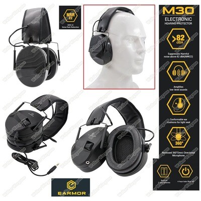 EARMOR M30 Sport Shooting Electronic Hearing Protector with AUX
