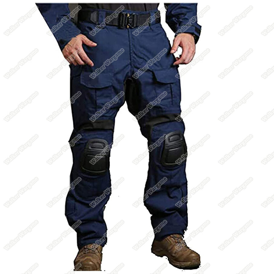 Combat Pants Build In Knee Pads - SWAT Police Navy Blue