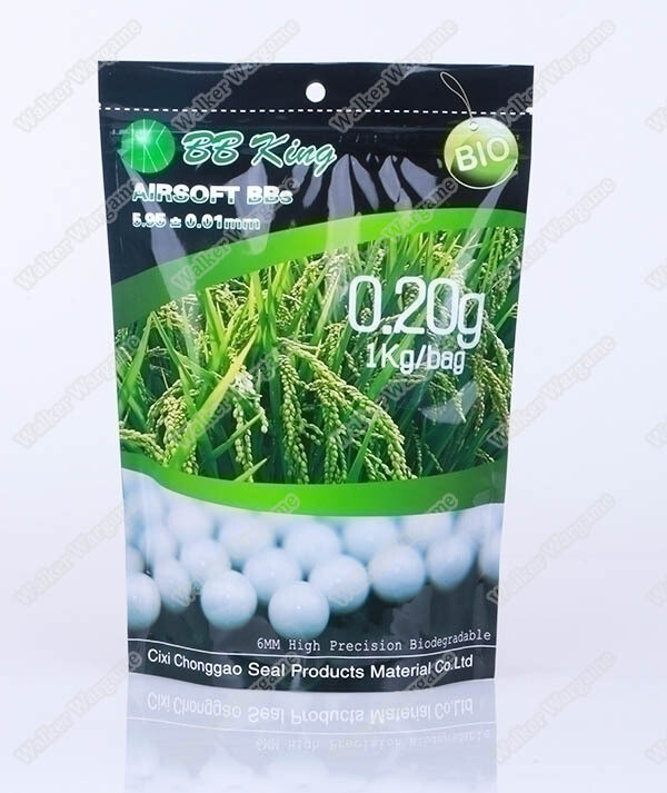 BB King 0.20g Biodegradable Airsoft 6mm BB 1KG Pack