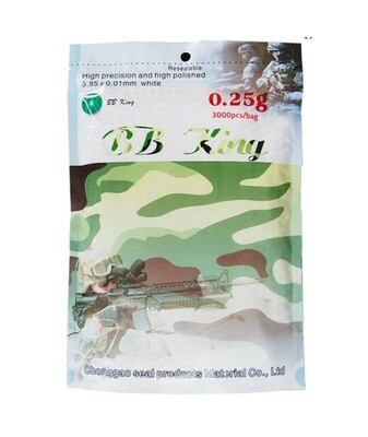 BB King Airsoft 6mm 0.25g BB 3000rds High Quality BB - White