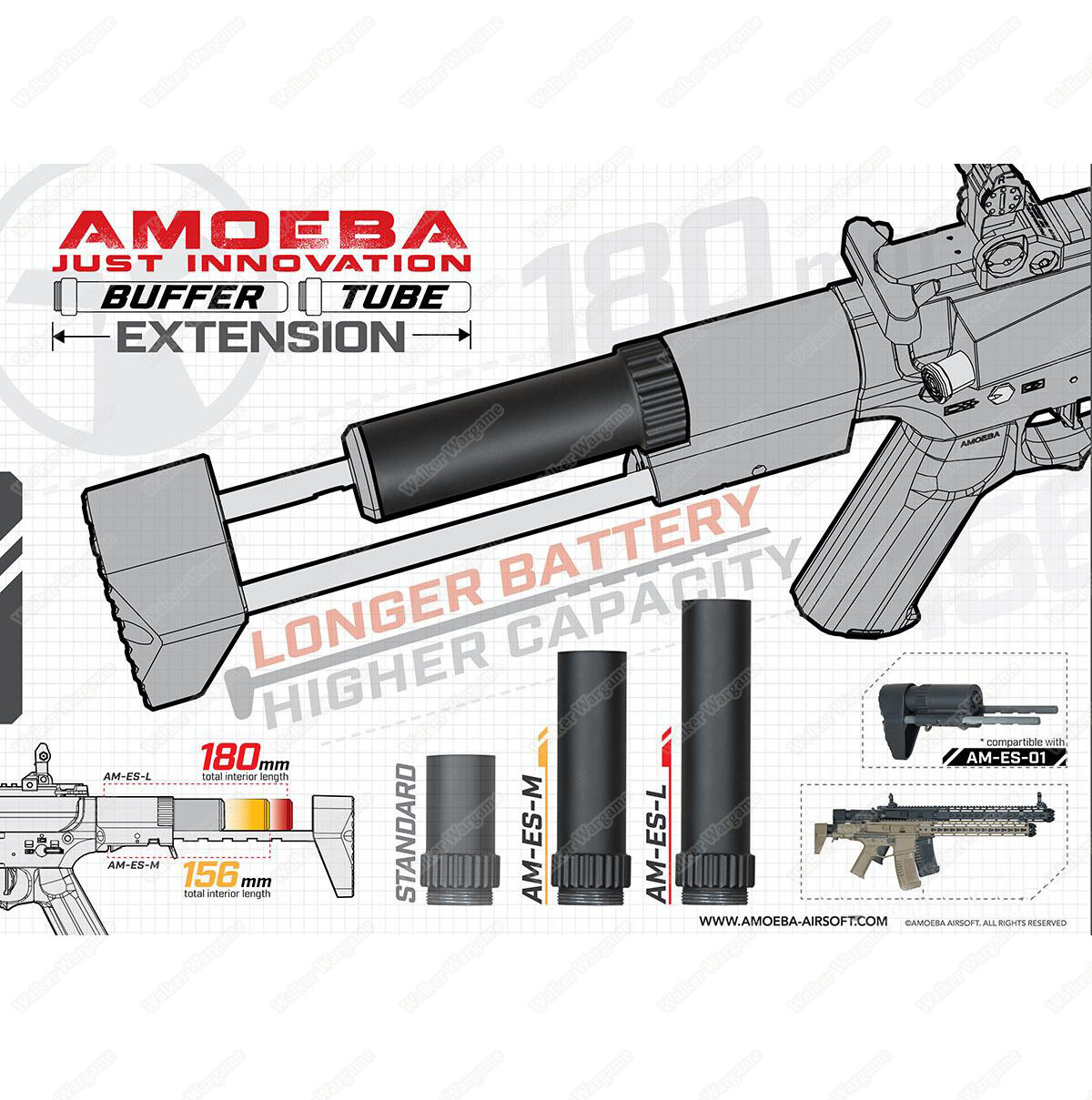 Ares Ameoba Buffer Tube For Extendable Stock