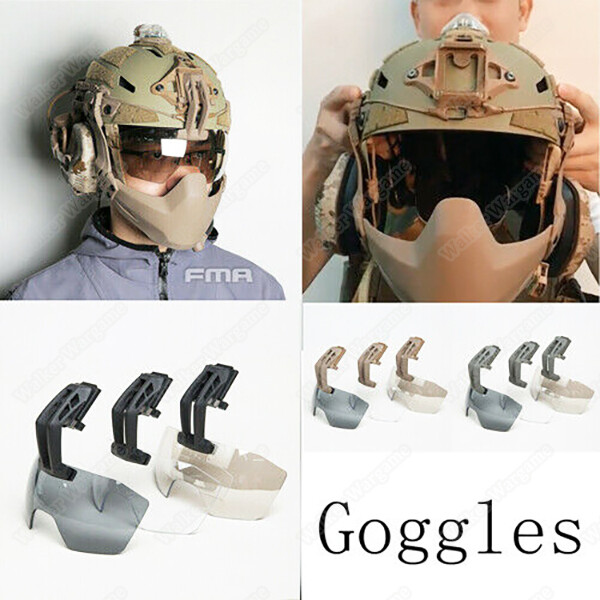 FMA Tactical Goggles for Helmet Clear Batlsking Viper Visor Anti Fog Lenses Army 