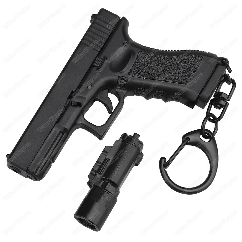1:4 G Pistol With Torch Pistol Key Ring Keychain - Tan