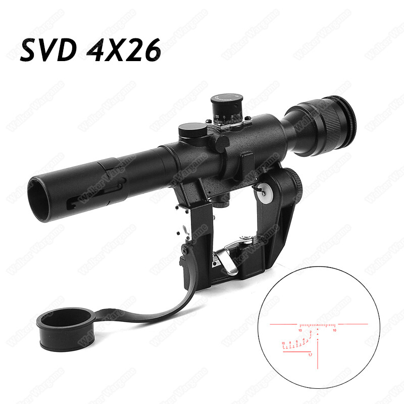 SVD Dragunov Sniper Rifle 4X26 Optics Scope Red Illuminated