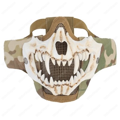 WST Fangs Mesh Mask -White Teeth Multicam Mask