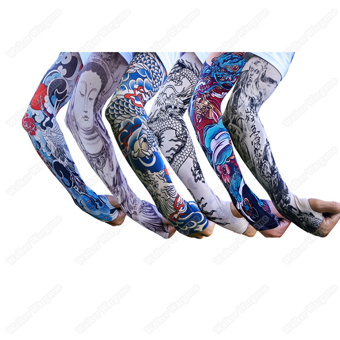 Chinese Cultural Tattoo Arm Sleeves Cycling Arm Warmer UV Sport Quick Dry ( Multi Color)