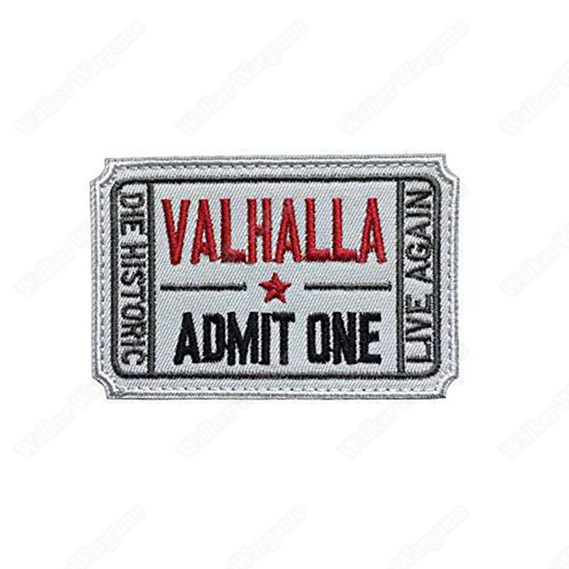 WWG153 Valhalla Admit One Moral Velcro Patch - Full Color