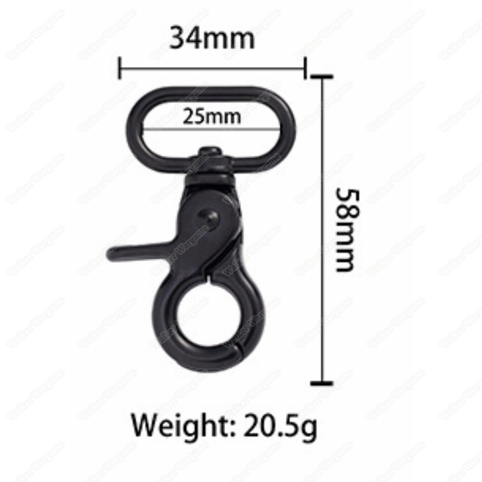 Lobster Hook Rifle Sling Hook Steel 34mm 20.5gm