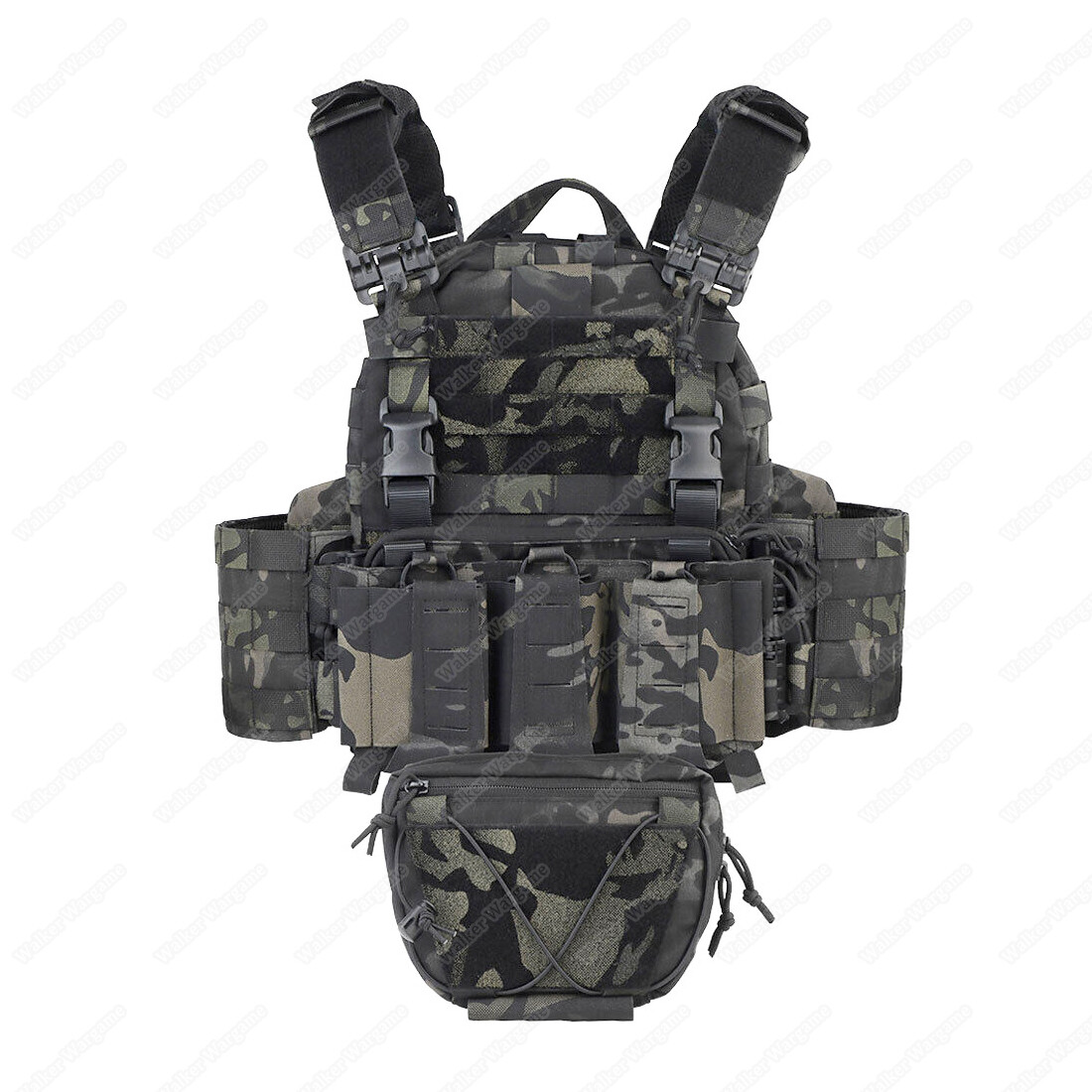 WST ARC Tactical Molle Vest With Belly Pouch -Multicam Black