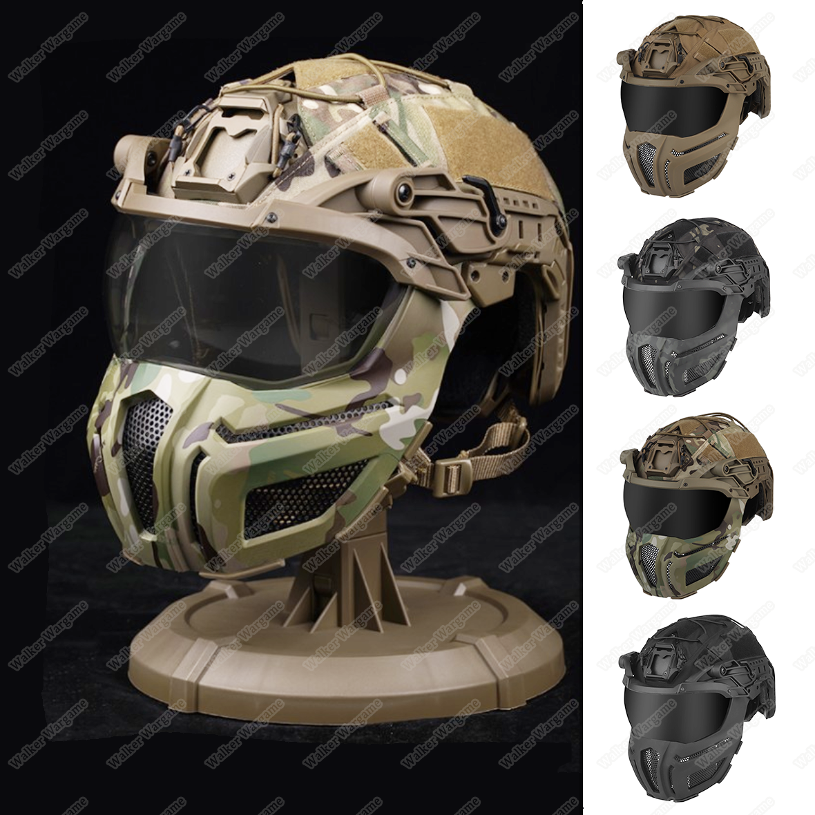 WST FPL FAST Helmet Fully Protected Version Light Weight Mask + Goggle 5 in 1 set