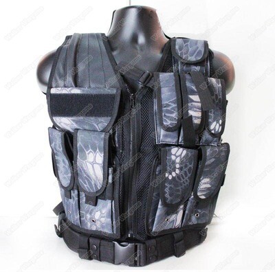 TAC Tactical vest With Belt - Special Force Night OPS Black TYP Typhon Camo