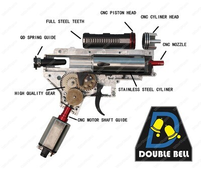 Double Bell M4 Full Gear Box Ver.2 Gear box set ( 7mm ) bi-15