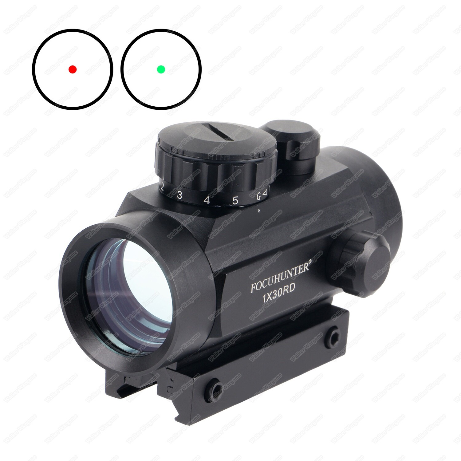 1x30 Illuminated Red Green Dot Sight for 11mm 20mm Dovetail Picatinny Rail 0103