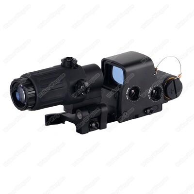 558 Holographic Sight &amp; G33 Magnifier with Flip Mount Picatinny Rail-BK 0030