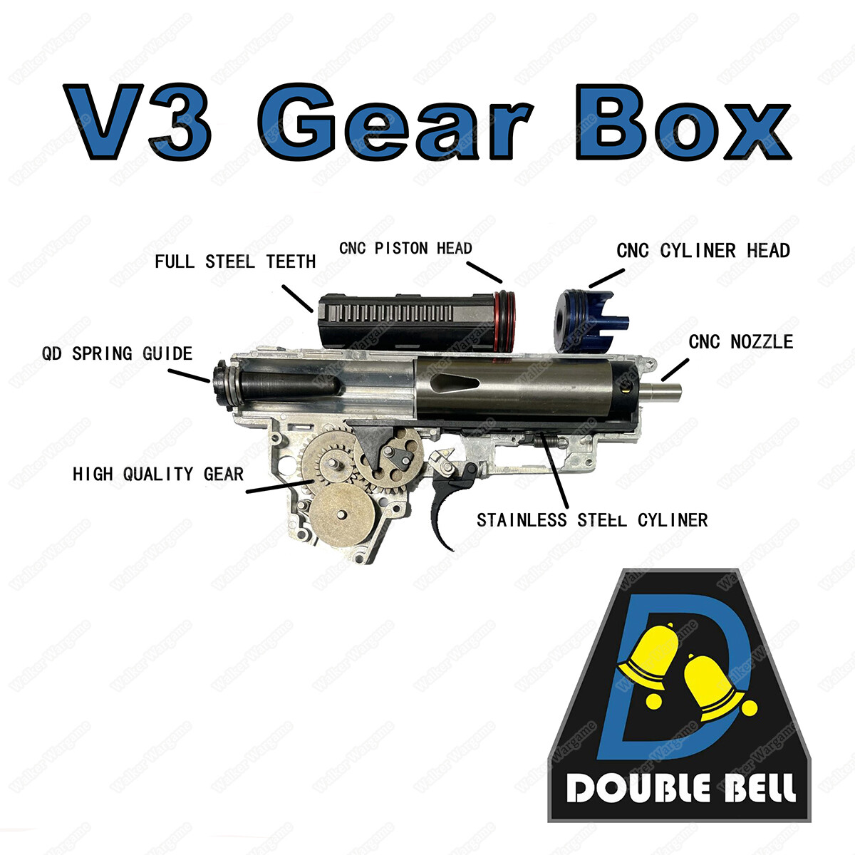 Double Bell AK Full Gear Box Ver.3 Gear box set ( 7mm ) K-3