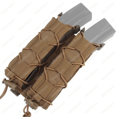 WST Double Molle Tiger Double SMG Mag Pouch Tan