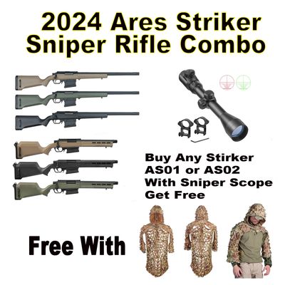 2024 Ares Striker Sniper Combo get Free Ghillie Suit