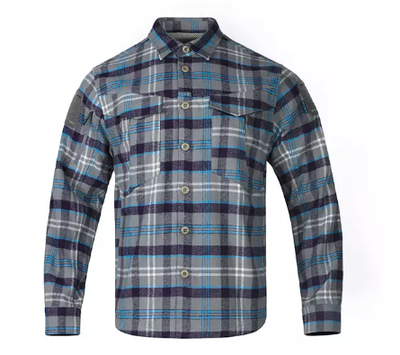 Emersongear Outdoor UPF100+ Tactical Flannel Shirts Antibacterial Shirt - Blue Gray
