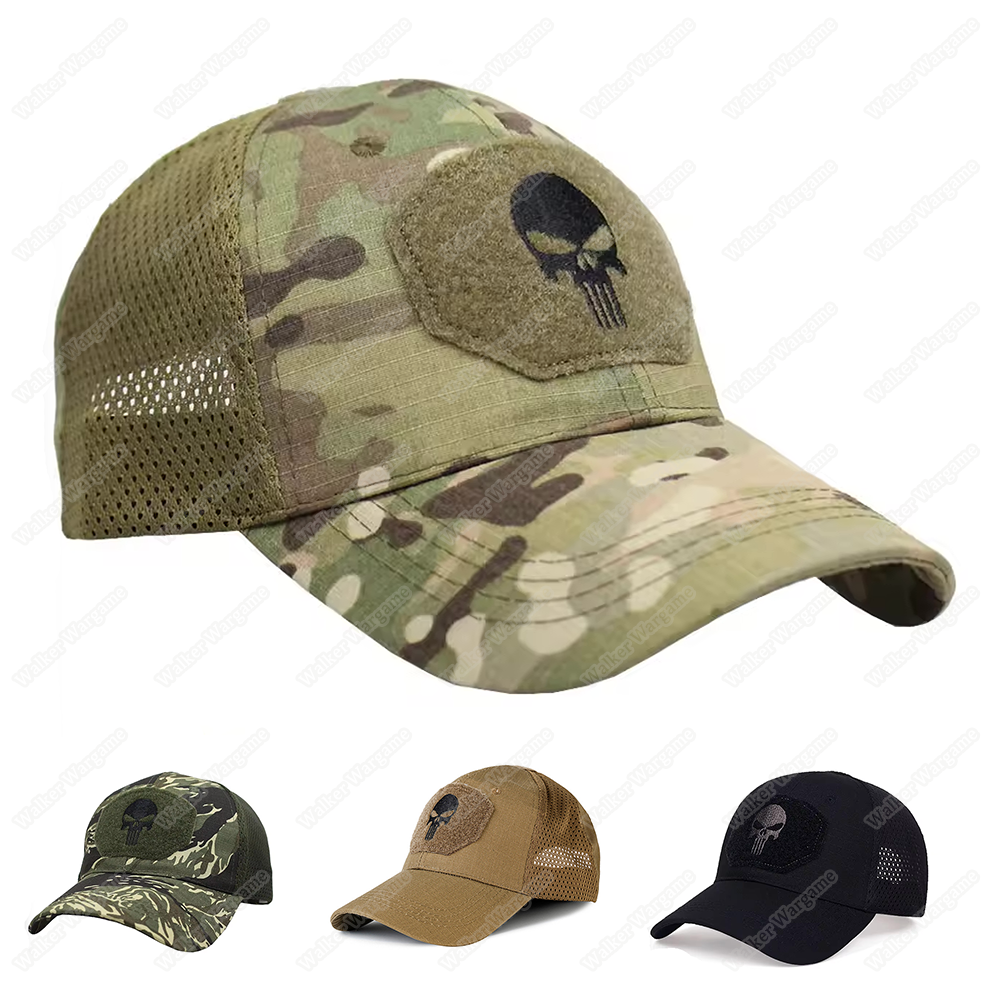 Tactical Mesh Baseball Cap With Punisher
