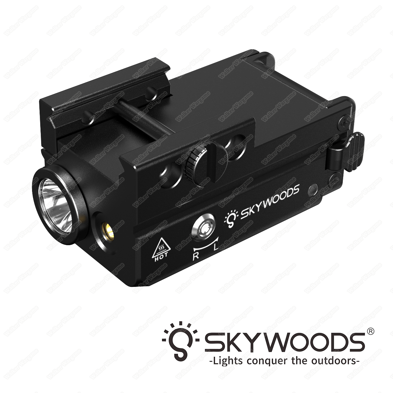 SkyWoods PL300R Tactical Flashlight With Laser - 2 Year Warranty