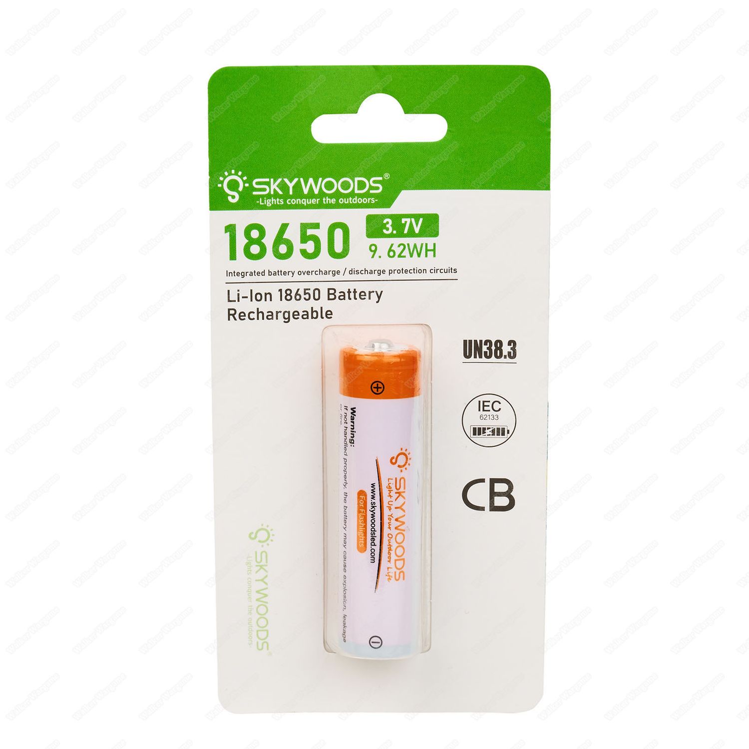 Skywoods 3.7V 2600mAh 18650 Li-ion Rechargeable Battery For Flashlight Torch