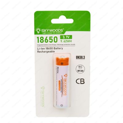 Skywoods 3.7V 2600mAh 18650 Li-ion Rechargeable Battery For Flashlight Torch