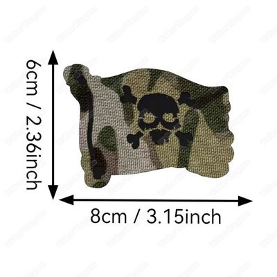 LWG027 - Pirate Flag Laser Cut Patch With Velcro - Eflective