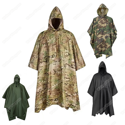 Military Poncho Waterproof Hooded Raub Coat US British Army Ripstop - Rain Coat