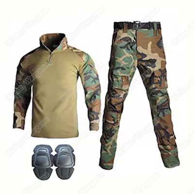 WST Combat Set Shirt &amp; Pants Build in Knee Pads - NAVY SEAL Woodland