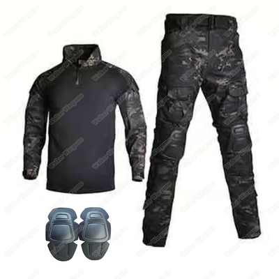 WST Combat Set Shirt &amp; Pants Build in Knee Pads - US Special Force Black Multicam